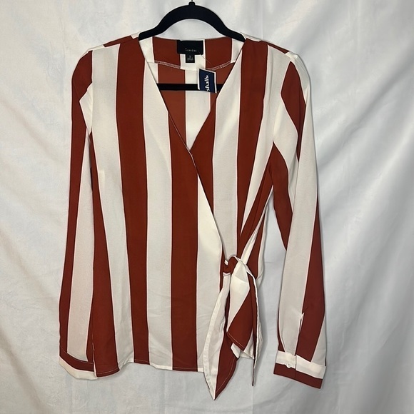 NWT LUMIERE LONG SLEEVE STRIPE BLOUSE (S) - Picture 3 of 7